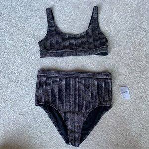 Free People Silver & Black Swimsuit